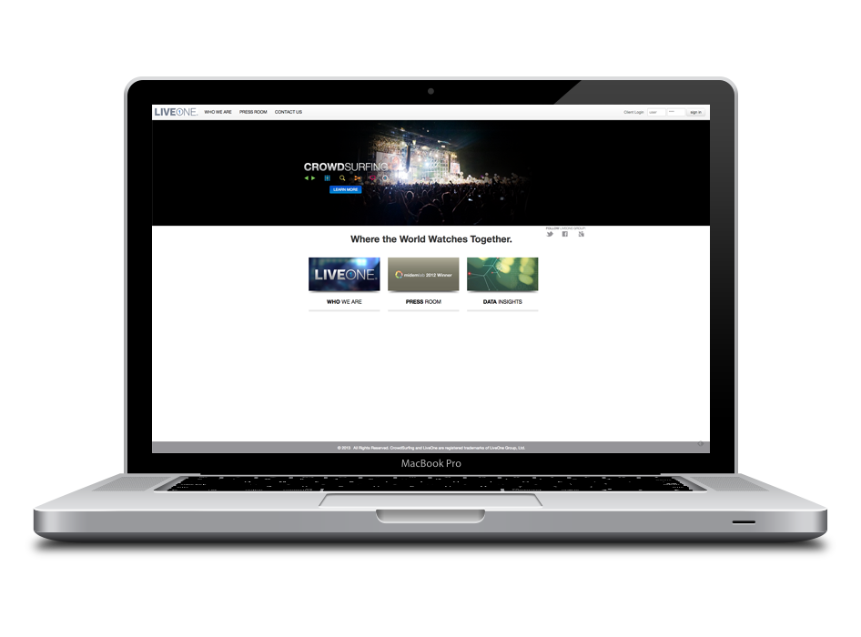 LiveOne Group - макет сайта